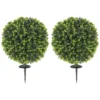 Set van 2 kunstmatige buxusbollen 40 cm kunstplant met grondpen, kunstmatige planten plastic zoals echt decor voor woonkamer slaapkamer kantoor tuin 1