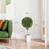 Set van 2 kunstmatige buxusbollen 40 cm kunstplant met grondpen, kunstmatige planten plastic zoals echt decor voor woonkamer slaapkamer kantoor tuin 4