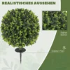 Set van 2 kunstmatige buxusbollen 40 cm kunstplant met grondpen, kunstmatige planten plastic zoals echt decor voor woonkamer slaapkamer kantoor tuin 5