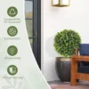 Set van 2 kunstmatige buxusbollen 40 cm kunstplant met grondpen, kunstmatige planten plastic zoals echt decor voor woonkamer slaapkamer kantoor tuin 8