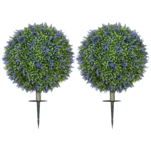 Set van 2 kunstmatige lavendel 60 cm kunstplanten met uv bescherming kunstplant die er echt uitziet met grondpinnen voor slaapkamer woonkamer kantoor tuin moderne decoratie 1