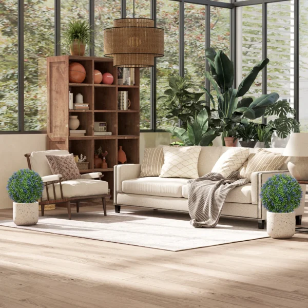 Set van 2 kunstmatige lavendel 60 cm kunstplanten met uv bescherming kunstplant die er echt uitziet met grondpinnen voor slaapkamer woonkamer kantoor tuin moderne decoratie 10