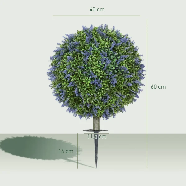 Set van 2 kunstmatige lavendel 60 cm kunstplanten met uv bescherming kunstplant die er echt uitziet met grondpinnen voor slaapkamer woonkamer kantoor tuin moderne decoratie 4