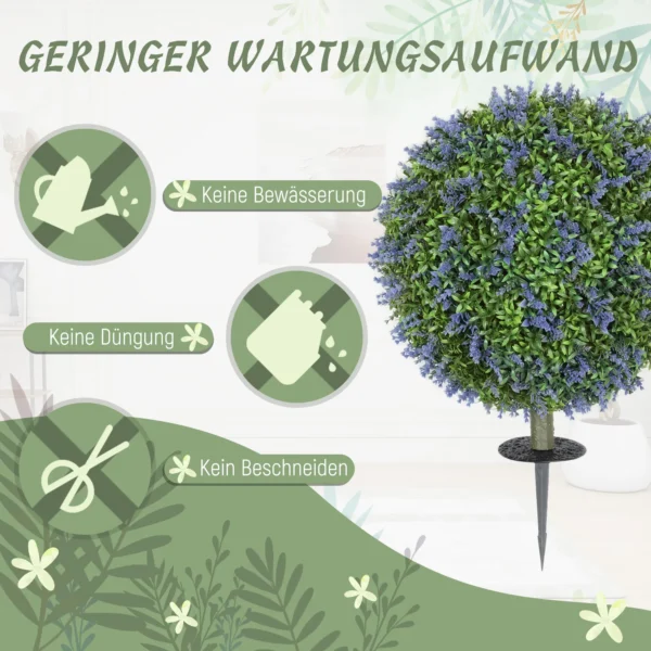 Set van 2 kunstmatige lavendel 60 cm kunstplanten met uv bescherming kunstplant die er echt uitziet met grondpinnen voor slaapkamer woonkamer kantoor tuin moderne decoratie 6