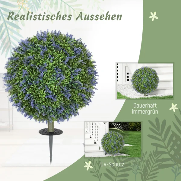 Set van 2 kunstmatige lavendel 60 cm kunstplanten met uv bescherming kunstplant die er echt uitziet met grondpinnen voor slaapkamer woonkamer kantoor tuin moderne decoratie 7