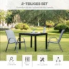 Set van 2 tuinstoelen stapelstoel met armleuning metaal mesh stof grijs 70x54x90cm voor terras en tuinmeubilair 5
