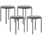 Set van 4 eetkamerkrukken, stapelbare eetkamerstoelen, keukenstoel met gestoffeerde zitting, fluweelachtige uitstraling, zitkruk voor keuken, eetkamer 1