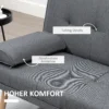 Slaapbank 3 zits bedbank met opklapbare tafel en bekerhouder, scandinavisch ontwerp in donkergrijs tot 250kg belastbaar 7