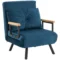 Slaapbank relaxstoel bedfunctie logeerbed fluweel verstelbare rugleuning blauw 63x73x81cm 1