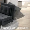 Slaapstoel klapstoel met bedfunctie 77x88x83cm, enkelbank met kussen, gestoffeerde bank van fluweel in zwart voor gasten 6