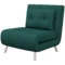 Slaapstoel klapstoel met bedfunctie eenpersoonsbank met kussen gastenbed gestoffeerde sofa fluweelachtige donkergroen 77 x 88 x 83 cm voor gastenkamer 1