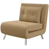 Slaapstoel vouwstoel met bedfunctie 77x88x83cm, enkelbank met kussen, gestoffeerde bank van fluweel in bruin voor gasten 1