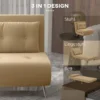 Slaapstoel vouwstoel met bedfunctie 77x88x83cm, enkelbank met kussen, gestoffeerde bank van fluweel in bruin voor gasten 5