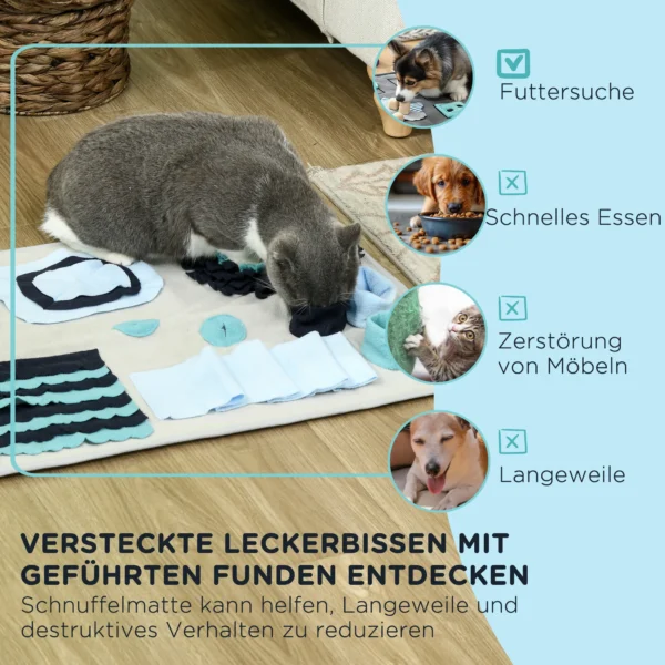 Snuffelmat voor honden, kleurrijke snuffelmat, intelligentiespeelgoed & trainingsmat voor langzaam voeren van fluweel 5