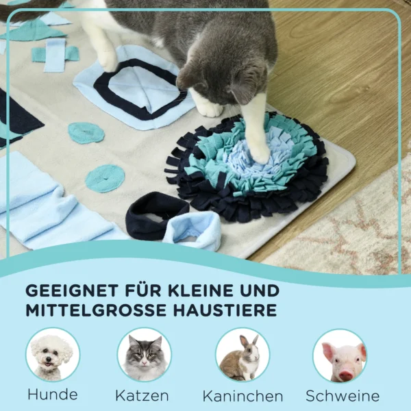 Snuffelmat voor honden, kleurrijke snuffelmat, intelligentiespeelgoed & trainingsmat voor langzaam voeren van fluweel 8