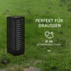 Solarlamp rattan design 15,5x15,5x46cm waterdicht met lichtsensor automatische led tuinlamp zwart voor terras & tuin 8