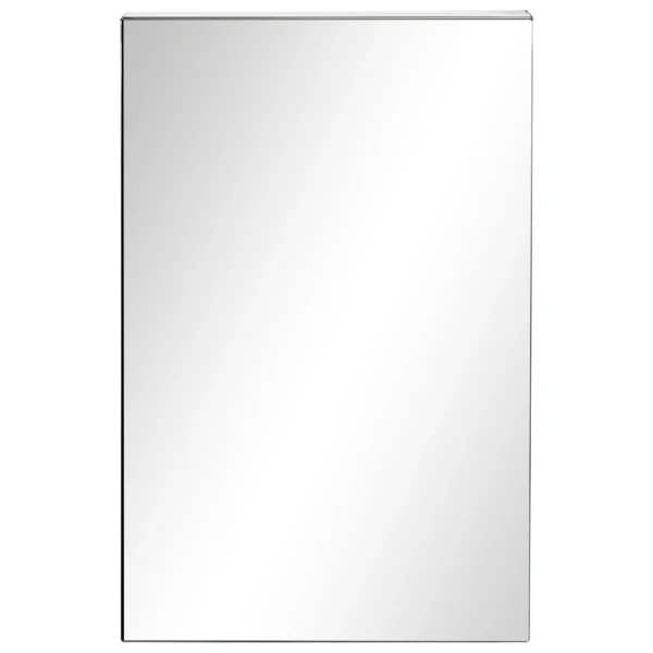 Spiegelkast, badkamerkast met 3 niveaus, medicijnkast voor badkamer, slaapkamer, roestvrij staal, zilver, 39 x 12 x 60 cm 1