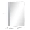 Spiegelkast, badkamerkast met 3 niveaus, medicijnkast voor badkamer, slaapkamer, roestvrij staal, zilver, 39 x 12 x 60 cm 4