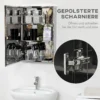 Spiegelkast, badkamerkast met 3 niveaus, medicijnkast voor badkamer, slaapkamer, roestvrij staal, zilver, 39 x 12 x 60 cm 7