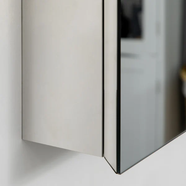 Spiegelkast, badkamerkast met 3 niveaus, medicijnkast voor badkamer, slaapkamer, roestvrij staal, zilver, 39 x 12 x 60 cm 9