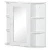 Spiegelkast badspiegel wandmontage hangkast met 8 vakken multifunctionele kast wit 66x17x63cm voor badkamer 1