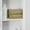 Spiegelkast badspiegel wandmontage hangkast met 8 vakken multifunctionele kast wit 66x17x63cm voor badkamer 10
