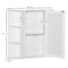 Spiegelkast badspiegel wandmontage hangkast met 8 vakken multifunctionele kast wit 66x17x63cm voor badkamer 4
