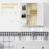 Spiegelkast badspiegel wandmontage hangkast met 8 vakken multifunctionele kast wit 66x17x63cm voor badkamer 6