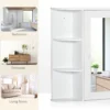 Spiegelkast badspiegel wandmontage hangkast met 8 vakken multifunctionele kast wit 66x17x63cm voor badkamer 8