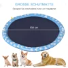 Splash sproeier pad 150 cm waterspel mat voor honden, anti slip spuit watersproeier outdoor pvc blauw 5