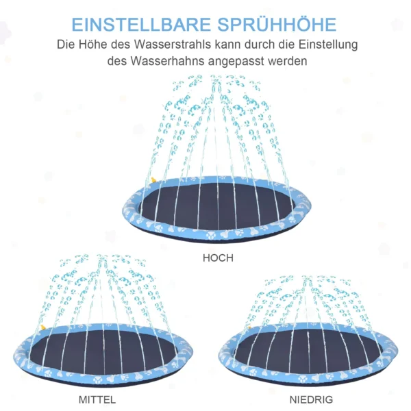 Splash sproeier pad 150 cm waterspel mat voor honden, anti slip spuit watersproeier outdoor pvc blauw 7