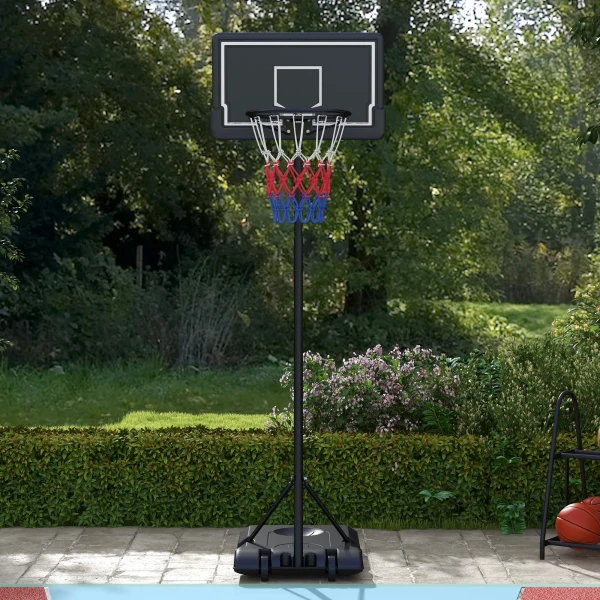 Sportnow basketbalring met standaard 220 250 cm in hoogte verstelbaar met wielen breukvaste achterwand voor tuin & sportveld 9