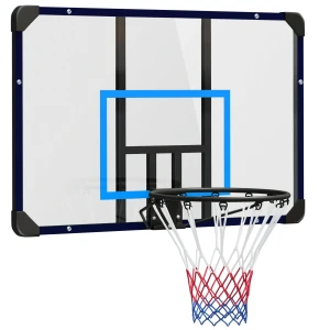 Sportnow basketbalring wandmontage basketbalbord met ring en net voor buiten, staal, 113 x 61 x 73 cm, ideaal voor tuin & speeltuin 1