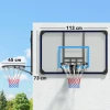 Sportnow basketbalring wandmontage basketbalbord met ring en net voor buiten, staal, 113 x 61 x 73 cm, ideaal voor tuin & speeltuin 4
