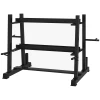 Sportnow haltersstandaard 3 niveaus tot 200 kg staal zwart 131x75x80 cm voor fitnessruimte & thuis training 1