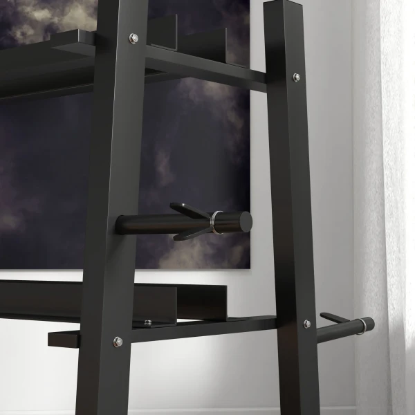 Sportnow haltersstandaard 3 niveaus tot 200 kg staal zwart 131x75x80 cm voor fitnessruimte & thuis training 10