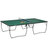 Sportnow indoor tafeltennistafel met wielen, opvouwbare tafeltennistafel, tafeltennisset met 2 tafeltennisbatjes, 3 ballen, staal, groen 1