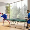 Sportnow indoor tafeltennistafel met wielen, opvouwbare tafeltennistafel, tafeltennisset met 2 tafeltennisbatjes, 3 ballen, staal, groen 2