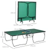 Sportnow indoor tafeltennistafel met wielen, opvouwbare tafeltennistafel, tafeltennisset met 2 tafeltennisbatjes, 3 ballen, staal, groen 4