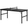 Sportnow mini opvouwbare tafeltennistafel tennistafel vrijetijdstafel met net & handvat, indoor spelset voor thuis, aluminium zwart 1