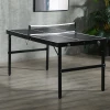 Sportnow mini opvouwbare tafeltennistafel tennistafel vrijetijdstafel met net & handvat, indoor spelset voor thuis, aluminium zwart 2