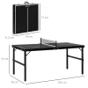 Sportnow mini opvouwbare tafeltennistafel tennistafel vrijetijdstafel met net & handvat, indoor spelset voor thuis, aluminium zwart 4