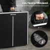 Sportnow mini opvouwbare tafeltennistafel tennistafel vrijetijdstafel met net & handvat, indoor spelset voor thuis, aluminium zwart 5