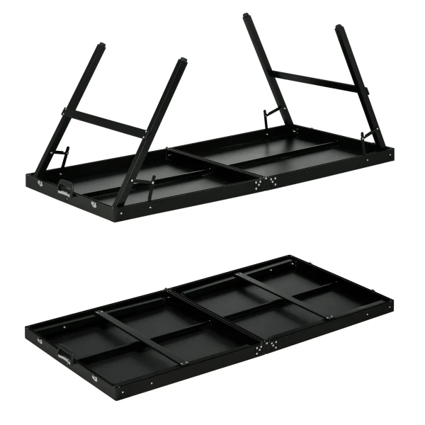 Sportnow mini opvouwbare tafeltennistafel tennistafel vrijetijdstafel met net & handvat, indoor spelset voor thuis, aluminium zwart 9