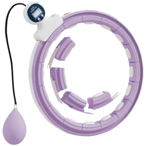 Sportnow slimme hula hoop reifen voor volwassenen met gewicht bal teller 16 knopen (76 113cm) verstelbare fitness stille afslank apparatuur infinity hula hoop voor gewichtsverlies, fitness paars 1