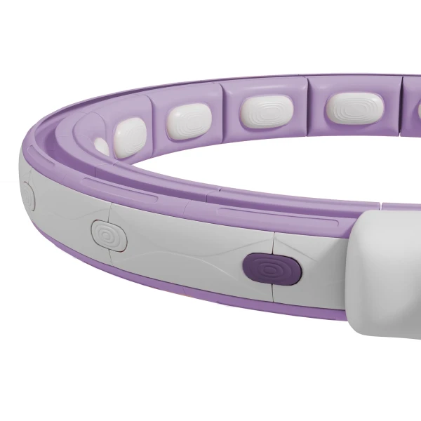 Sportnow slimme hula hoop reifen voor volwassenen met gewicht bal teller 16 knopen (76 113cm) verstelbare fitness stille afslank apparatuur infinity hula hoop voor gewichtsverlies, fitness paars 10