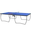 Sportnow tafeltennistafel, opvouwbare tafeltennistafel met net, wielen, 2 tafeltennisbatjes en 3 ballen, staal, blauw, 274 x 152,5 x 76 cm 1