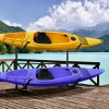 Sportnow verstelbaar kajakrek voor 2 kajaks, surfplanken, stand up paddles met gevoerde metalen houders 2