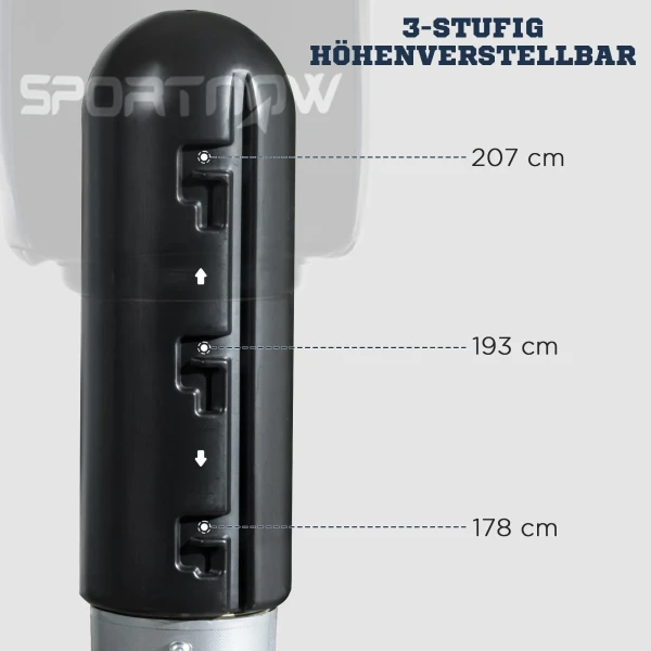 Sportnow vrijstaande bokszak met hdpe basis, in hoogte verstelbaar 178 207cm, ideaal voor volwassenen thuistraining, stabiele bokspartner 6