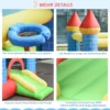 Springkasteel met glijbaan en zwembad, opblaasbaar speelkasteel voor 3 kinderen, oxford & polyester stof, rood blauw groen, voor kinderen 3 8 jaar 7